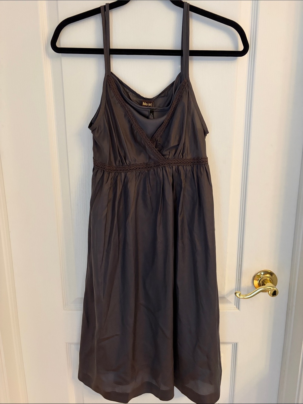 100% Silk Me(el) Women's Pewter Spaghetti-Strap Dress